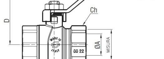 Кран шаровой с внутренней резьбой и ручкой 1 1/2'' - F.I.V.
