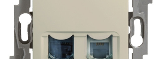 Двойная розетка RJ11+RJ45 5e UTP - Niloe - слоновая кость