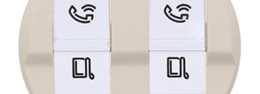 Лицевая панель для розетки 2хRJ45 - Celiane - слоновая кость