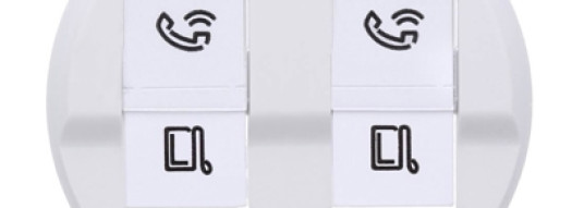 Лицевая панель для розетки 2хRJ45 - Celiane - белый