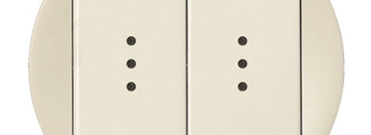 Лицевая панель для двухклавишного выключателя с подсветкой - Celiane - слоновая кость