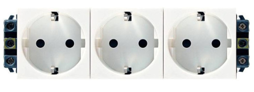 Розетка 3 x 2К+3 - 3x2 модуля - Mosaic - белый