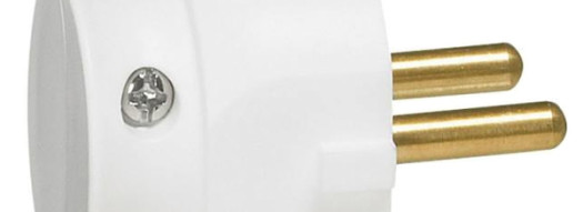 Вилка 2К - серия Элиум - 16 А - ультраплоская - пластик - белый