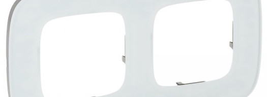 Рамка 2 поста - Valena Allure - белое стекло