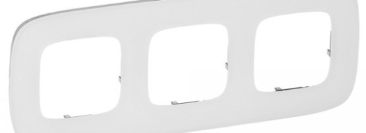 Рамка 3 поста - Valena Allure - белое стекло