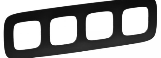 Рамка 4 поста - Valena Allure - матовый черный