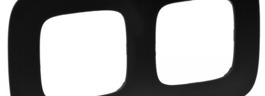 Рамка 2 поста - Valena Allure - матовый черный