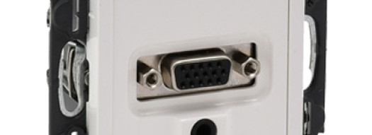 Розетка VGA (HD15) + Jack 3,5 мм - Valena Life - белый