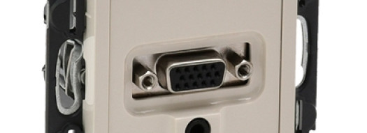 Розетка VGA (HD15) + Jack 3,5 мм - Valena Life - слоновая кость