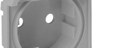 Лицевая панель для розеток 2К+З с откидной крышкой - Valena Life - алюминий