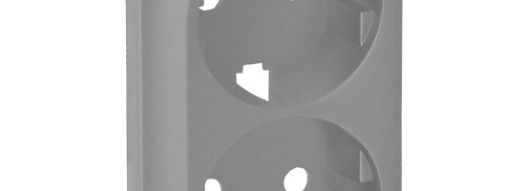 Лицевая панель для двойной силовой розетки 2х2К+З - Valena Life - алюминий