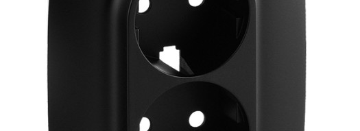 Лицевая панель для двойной силовой розетки 2х2К+З - Valena Allure - черный