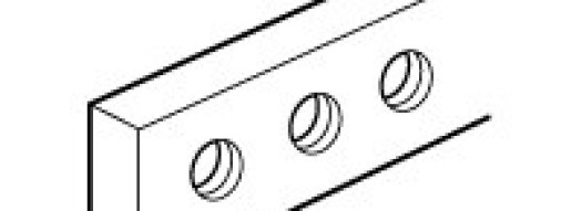 Плоская медная шина - 12x2 мм - длина 990 мм