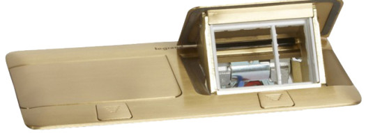 Выдвижной розеточный блок - 6 модулей - латунь