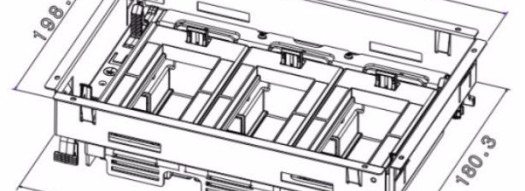 Комплект суппорта напольной коробки - 8/12 модулей