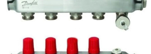 Коллектор из нержавеющей SSM-F стали с расходомерами - Manifold 4+4