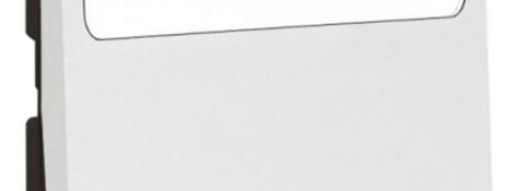 Переключатель одноклавишный с индикатором и с label-holder - 2 модуля - Arteor - White