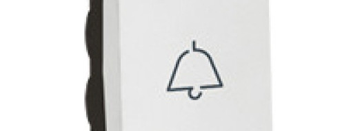 Кнопка с символом ''звонок'' - 1 модуль - Arteor - White