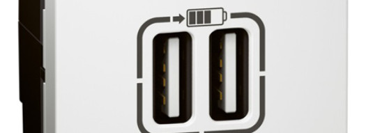 Двойная розетка USB A-тип 2.4A - 2 модуля - Arteor - White