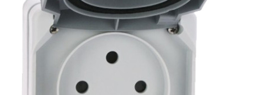 Розетка 3К+З с винтовыми зажимами 20A - Plexo IP55 - серый