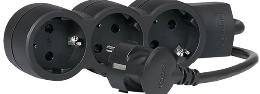 Многорозеточный блок ''Стандарт'' 3 x 2К+3 - с кабелем длиной 1,5 м - черный