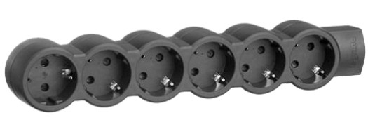 Многорозеточный блок ''Стандарт'' 6 x 2К+З - без кабеля - черный