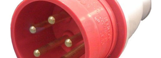 Прямая вилка - 3K+H+З 32А 230/400V IP44 - JSL Electro