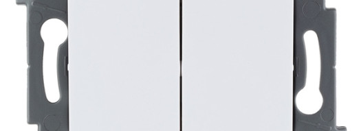 Выключатель двухклавишный - Inspiria - белый