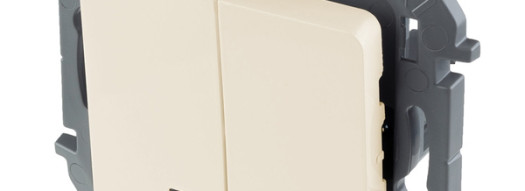 Выключатель двухклавишный с подсветкой/индикацией - Inspiria - слоновая кость