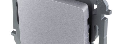 Переключатель одноклавишный с подсветкой/индикацией - Inspiria - алюминий