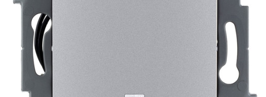 Переключатель одноклавишный с подсветкой/индикацией - Inspiria - алюминий