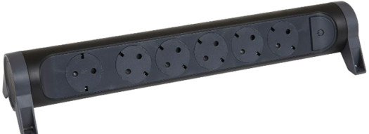 Многорозеточный блок ''Комфорт'' 6 x 2К+З - без кабеля - черный