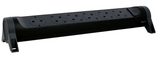 Многорозеточный блок ''Комфорт'' 6 x 2К+З - без кабеля - черный