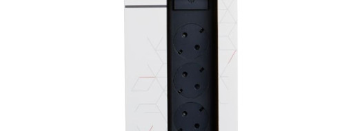 Многорозеточный блок ''Комфорт'' 4 x 2К+З - с кабелем длиной 1,5 м - черный