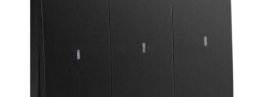 Выключатель трехклавишный с подсветкой - Mallia - Matt Black