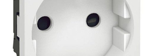 Розетка 2К+3 - 2 модуля - Mosaic - с защитными шторками - белый