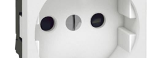 Розетка 2К+3 - 2 модуля - Mosaic - без шторок - белый