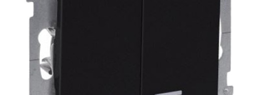 Выключатель двухклавишный с подсветкой/индикацией - Suno - антрацит