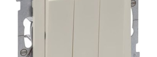 Выключатель трехклавишный - Suno - слоновая кость