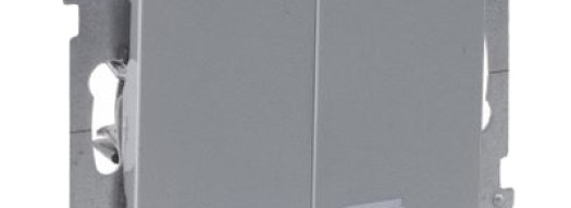 Переключатель двухклавишный с подсветкой/индикацией - Suno - алюминий