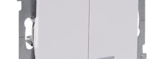 Переключатель двухклавишный с подсветкой/индикацией - Suno - белый