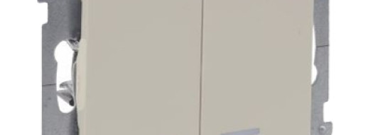 Переключатель двухклавишный с подсветкой/индикацией - Suno - слоновая кость