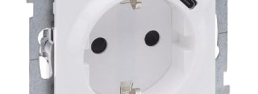 Розетка 2К+З с USB Type-C - Suno - белый