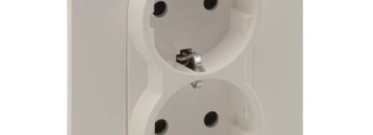 Розетка 2x2К+З со шторками - Suno - слоновая кость