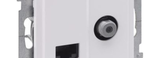 Розетка TV-F с RJ45 6 UTP - Suno - белый