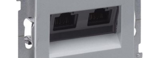 Розетка 2xRJ45 6 UTP - Suno - алюминий