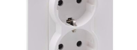 Розетка 2x2К+З со шторками - Suno - белый