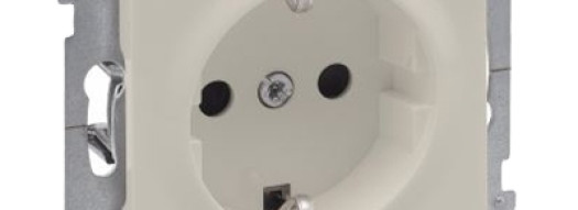 Розетка 2К+З со шторками - Suno - слоновая кость