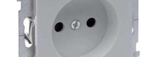 Розетка 2К со шторками - Suno - алюминий