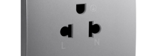 Розетка 2P+E Euro-US стандарт - Mallia - Dark Silver